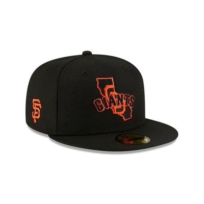 Black San Francisco Giants Hat - New Era MLB Local 59FIFTY Fitted Caps USA0362914